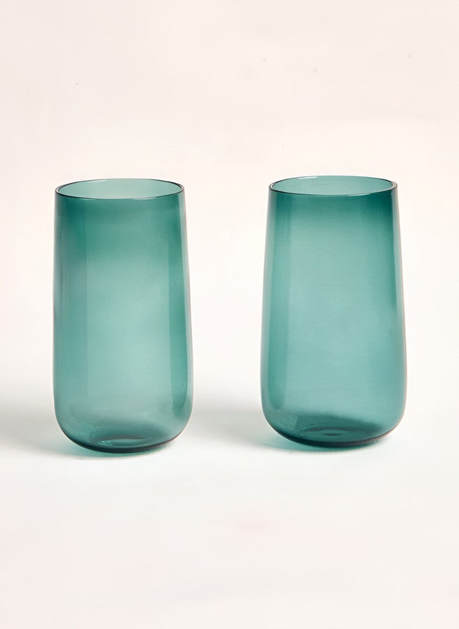 Chumbak Cove Glass Tumblers Gift Set - Set of 2 | 580 ml - Image 2