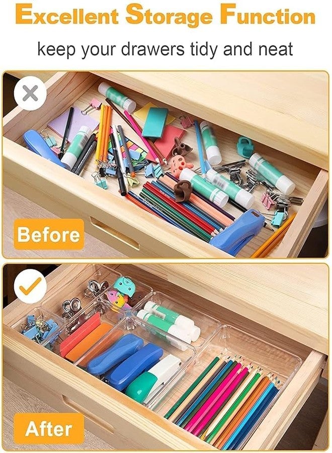 Kaito Desk Drawer Organizer Set, 7 Pieces Drawer Containers, 4 Sizes, for Makeup Cosmetics Jewelry, Kitchen Gadgets Organiser, Dressing Table Organiser - Image 5
