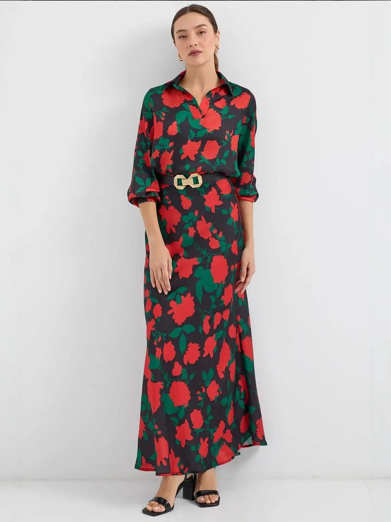 BIG DART BDART Long Sleeve Floral Two-Piece Coord Set