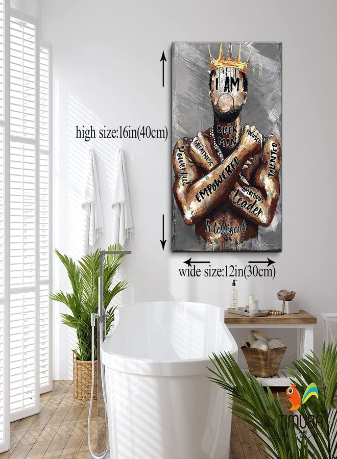 AKOTAC Framed African American Wall Art Inspirational Black Man Men Portrait Wall Art Afro King Poster Abstract Motivational Quotes Canvas Prints Painting Home Decor for Bedroom Living Room Gift for Black - Image 2