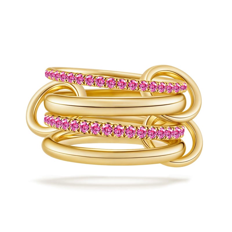 COLOYAN Stackable Rings for Women Non Tarnish, Dainty Cubic Zirconia Multi Ring 18K Gold Plated, Statement Rings Stacking Rings Jewelry - Image 1