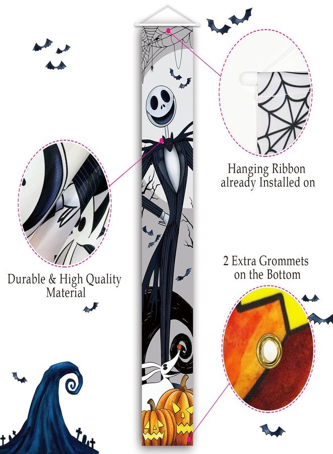 Tivee Jack Sally Banner Porch Signs Halloween Decor Christmas Nightmare Banner Halloween Decorations Outdoor Before Party Banner - Image 5