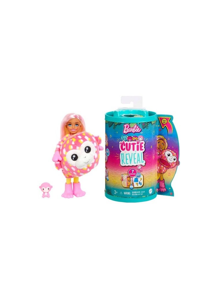Barbie Cutie Reveal Chelsea Jungle Series Monkey Doll - Image 1