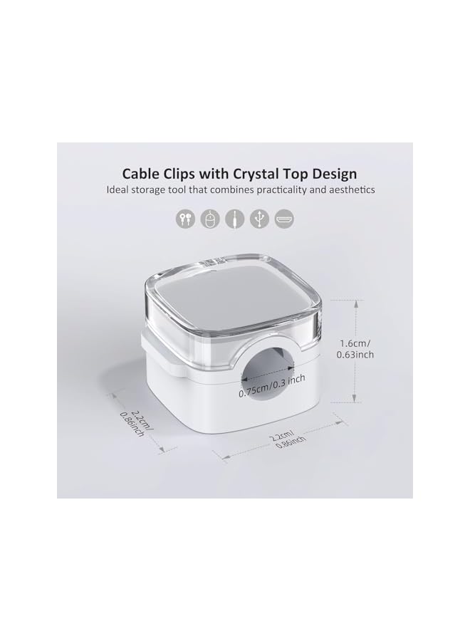 Green Tiger Cord Organizer, 6 Pack Magnetic Cable Clips Under Desk Cable Management, Strong Adhesive Cord Holder for Nightstand Kitchen Appliances Car Wall Office Desk Phone Wire Keeper, Crystal White - Image 4