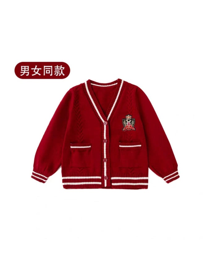 New Year's Day Elementary School Student Choir Performance Outfit Children's Poetry Recital Performance Wear Thickened Cardigan Sweater Elementary And Middle School Class Uniform