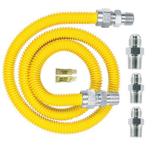 Dormont Safety-Shield 30C-3131KIT-48B Coated Stainless Steel Standard Gas Appliance Connector 5/8 Inch Outer Diameter 1 /2 Inch Inner Diameter, 2 x 1/2 Inch MIP & 1 x 3/4 Inch MIP, 48 Inches - Image 5