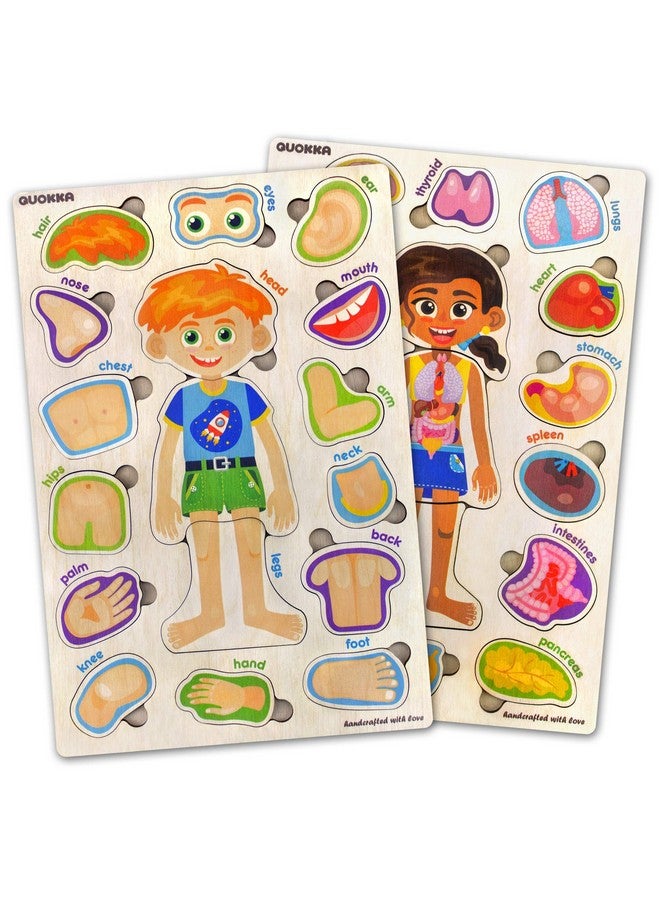 QUOKKA Puzzles for Kids - Montessori Puzzles for Toddlers 3-5 - Preschool Game Learning Human Body Parts Anatomy Skeleton - Educational Toys for Boy & Girl - Image 1