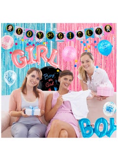 FRUITFUL PARTY Gender Reveal Party Decorations for 10 Guests, Gender Reveal Party Disposable Tableware Set Boy or Girl Banner Balloons Fringe Photo Booth Props etc  - Image 4