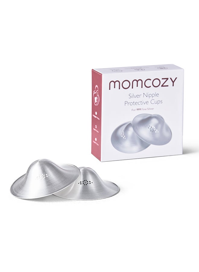 Momcozy Silver Nipple Shields - Anti-Bacterial - 45mm - Image 1