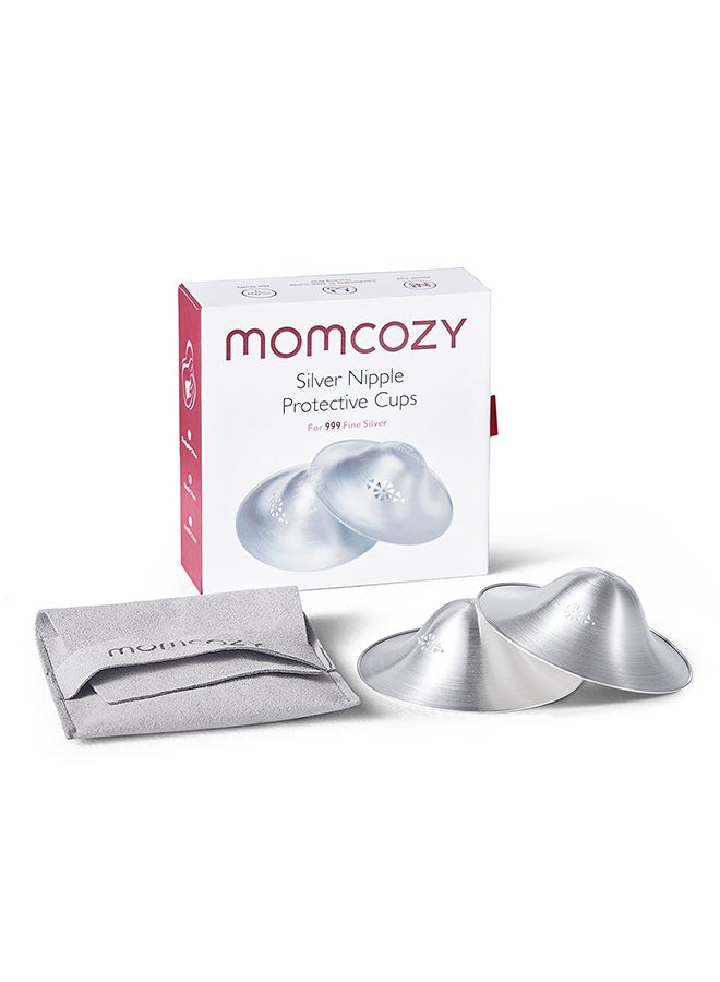 Momcozy Silver Nipple Shields - Anti-Bacterial - 45mm - Image 2