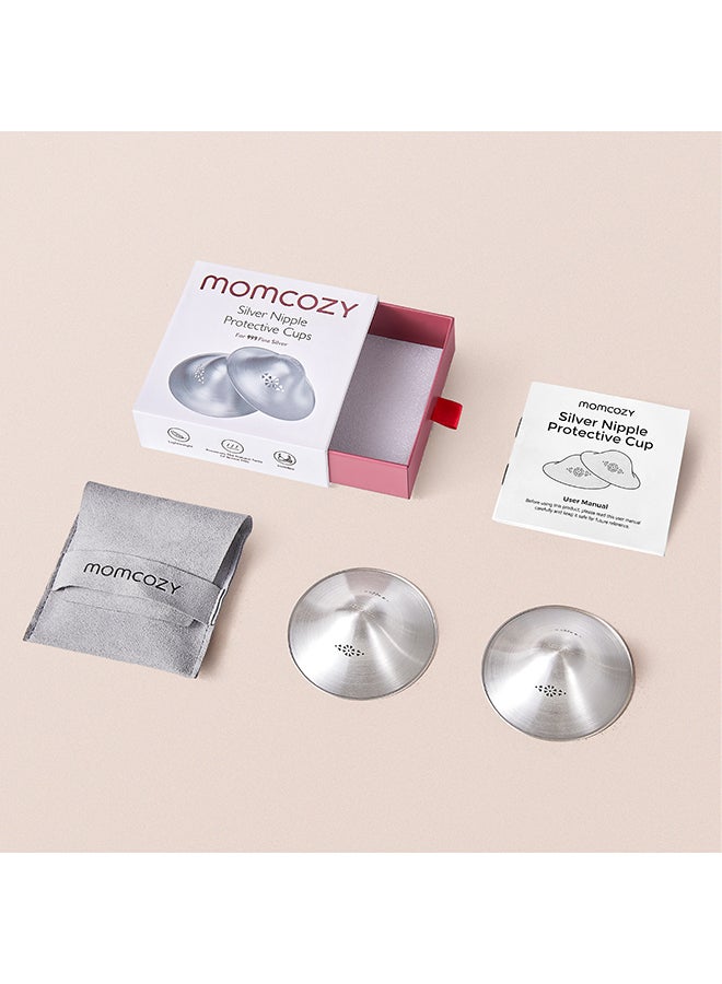 Momcozy Silver Nipple Shields - Anti-Bacterial - 45mm - Image 3
