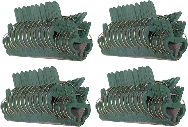 Ram-Pro 80 Piece Green Gentle Gardening Plant & Flower Lever Loop Gripper Clips, Tool for Supporting or Straightening Plant Stems, Stalks, and Vines, Garden Clips - Image 1