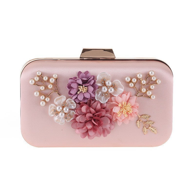 Bag Women'S Bag Pu New Luxury Rose Flower Chain Women'S Flash Evening Bag Clutch Bag Gift Bag 1290 Bag - Image 1