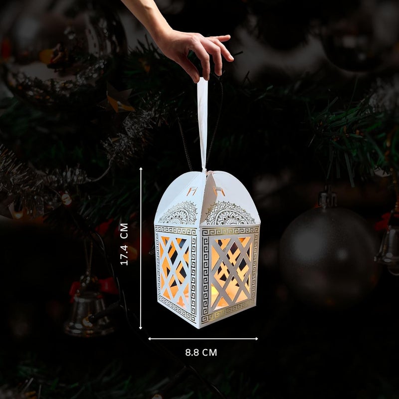 DIGI ART'S DIGI ARTS Merry Christmas Paper Hanging Lantern LED Diya Lights for Christmas Decoration Pack of 10 Home Living Room Office Christmas Party Multicolor Size 88 X 174 Cms - Image 4