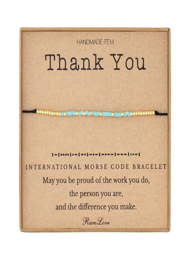 RareLove Coworker Retirement Gifts for Women,Thank You Morse Code Beaded Bracelet,2025 Inspirational Appreciation Leaving Job Farewell Gifts for Coworkers,Waterproof Secret Message Bracelets Tiny Pony Seed - Image 1
