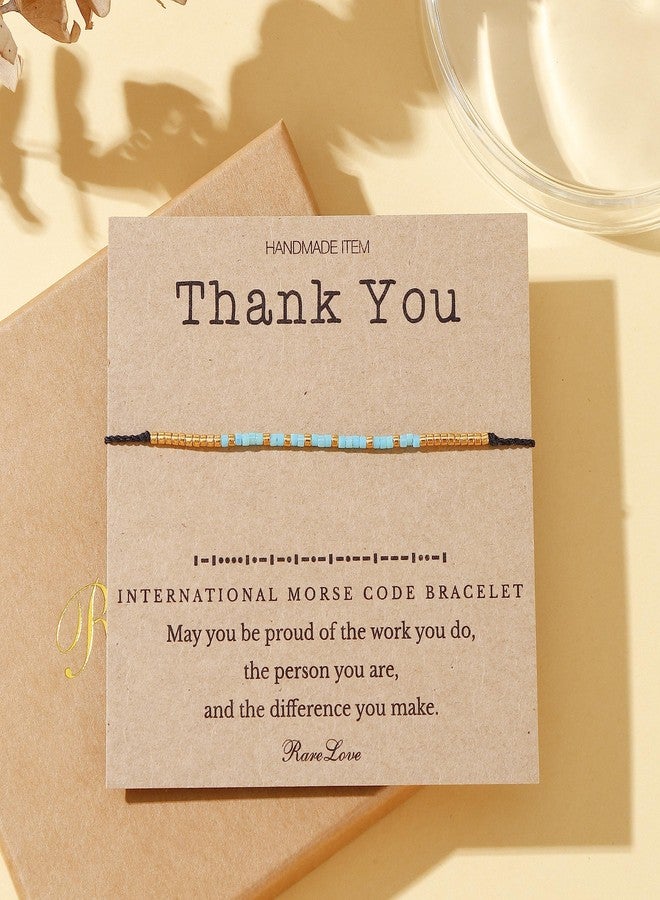 RareLove Coworker Retirement Gifts for Women,Thank You Morse Code Beaded Bracelet,2025 Inspirational Appreciation Leaving Job Farewell Gifts for Coworkers,Waterproof Secret Message Bracelets Tiny Pony Seed - Image 3