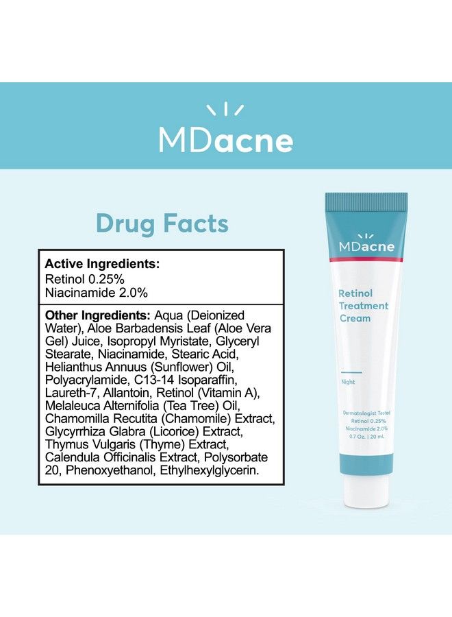 MDacne كريم الريتينول 0.5% والنياسيناميد 4% يقلل من العيوب ويحسن ملمس البشرة دون تهيج - Image 4