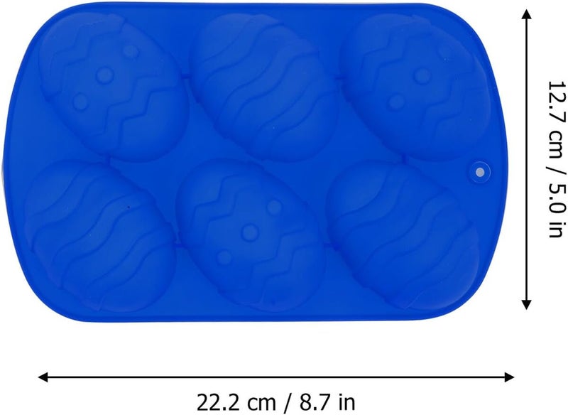Silicone Easter Egg Shaped Chocolate Molds 2pcs, Six-cavity Baking Tray for DIY Cake Decorating and Candy Making, Food-grade Non-stick Silicone for Home Kitchen Use - Image 2