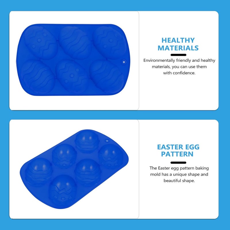 Silicone Easter Egg Shaped Chocolate Molds 2pcs, Six-cavity Baking Tray for DIY Cake Decorating and Candy Making, Food-grade Non-stick Silicone for Home Kitchen Use - Image 5