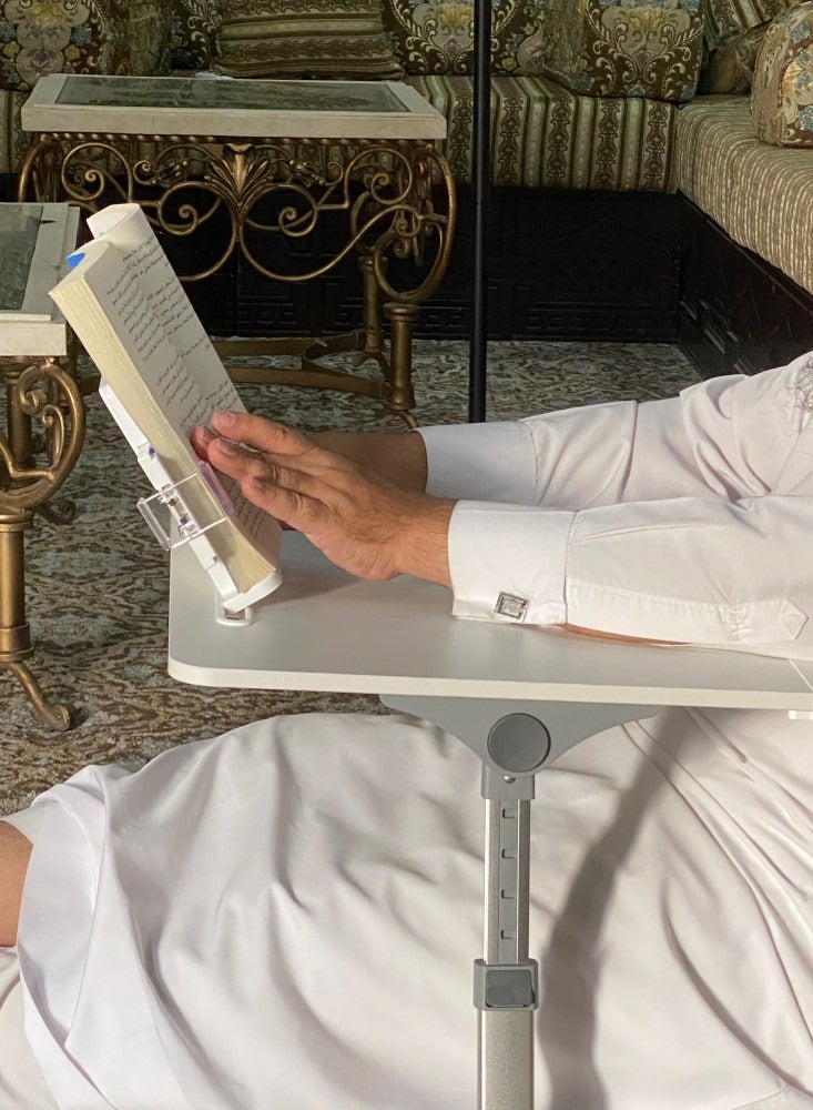 IMTNAN BOOK STAND IMTNAN smart table for books and tablets, white color  - Image 5