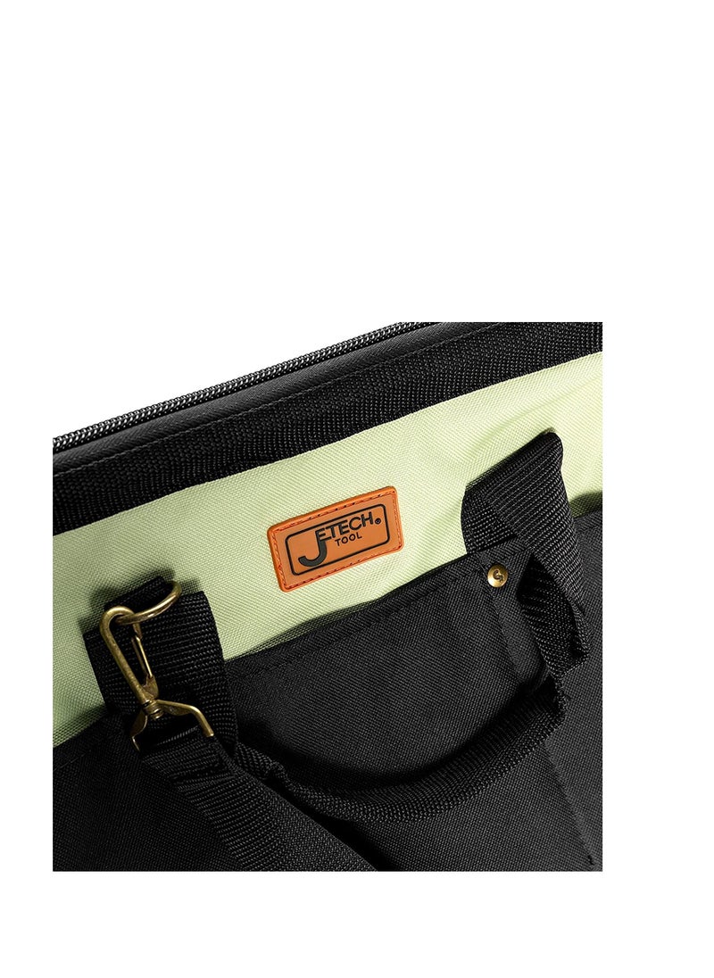 RACO - RACO 14-Inch Heavy-Duty Electrician Tool Bag, Waterproof Top Wide Mouth Tools Storage Bag with Adjustable Shoulder Strap MultiPurpose Organizer Bag for Construction Gardening Man - Image 1