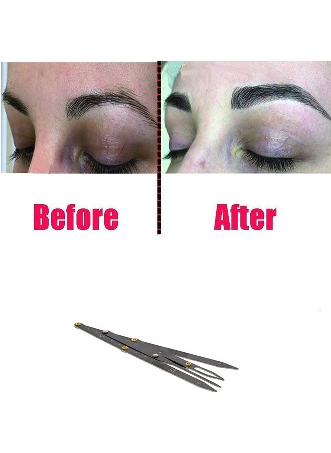 Utoolmart - Eyebrow Stencil Ruler, Eyebrows Golden Ratio Ruler, Three-point Positioning Balance Ruler, DIY Ruler, Eyebrow Makeup Caliper, Microblading Supplies, Shaper Ruler for Microblading Eyebrow Mea - Image 1