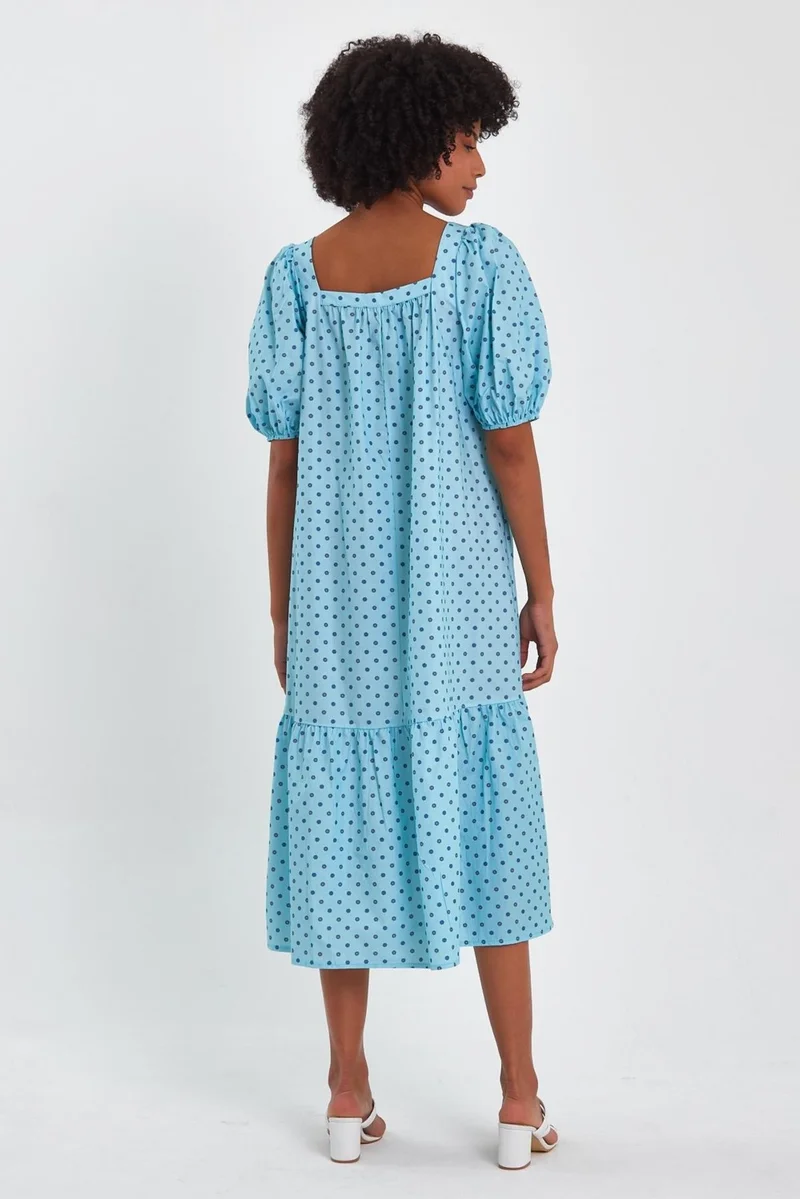 الكسندر جاردي Alexandergardı Patterned Square Neck Dress (B23-004)