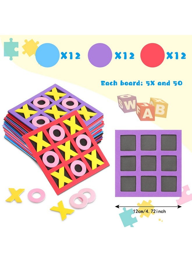 Skylety 36 Pack Tic Tac Toe Foam End of Year Gifts for Students Tic-tac-Toe Mini Board Game for Kids - for Birthday Party Favors, Goody Bag Fillers, - Image 3