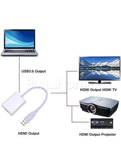 تايمي كابل محول متعدد الوظائف كمبيوتر فيديو وصوت HD1080P USB أبيض سهل الاستخدام  - Image 3