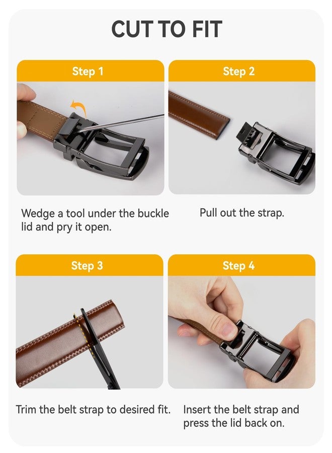 CHAOREN Mens Belt Leather - 1.25" Dress Belt for Men - Perfect for Dress Shoes with Removable Buckle - Image 4