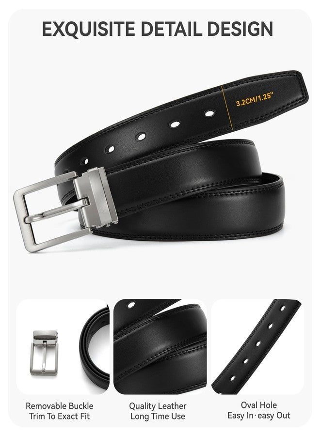 CHAOREN Mens Belt Leather - 1.25" Dress Belt for Men - Perfect for Dress Shoes with Removable Buckle - Image 3