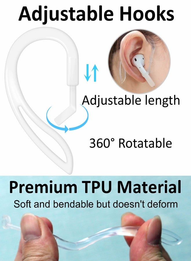 A-Focus Anti-Slip Set for AirPods Pro 2nd Silicone Adjustable Ear Hook Ergonomic Design Wings Wingtip Ear Tips Strap Sport Earbuds Accessories Eartip Compatible with AirPods Pro 2 White Strap - Image 3