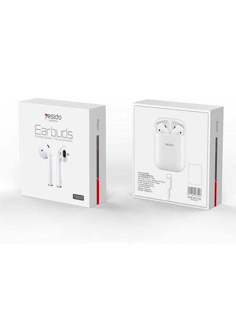 Yesido - Yesido TWS05 Wireless Bluetooth Earbuds With Mic ,Touch Control and Active Noise Cancelation Compatible With iPhone XR - Image 1