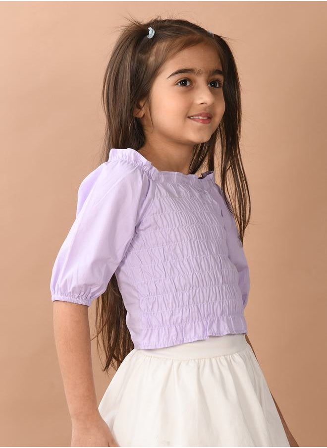 LILPICKS - Square Neck Shirred Crop Top by Styli - Image 1