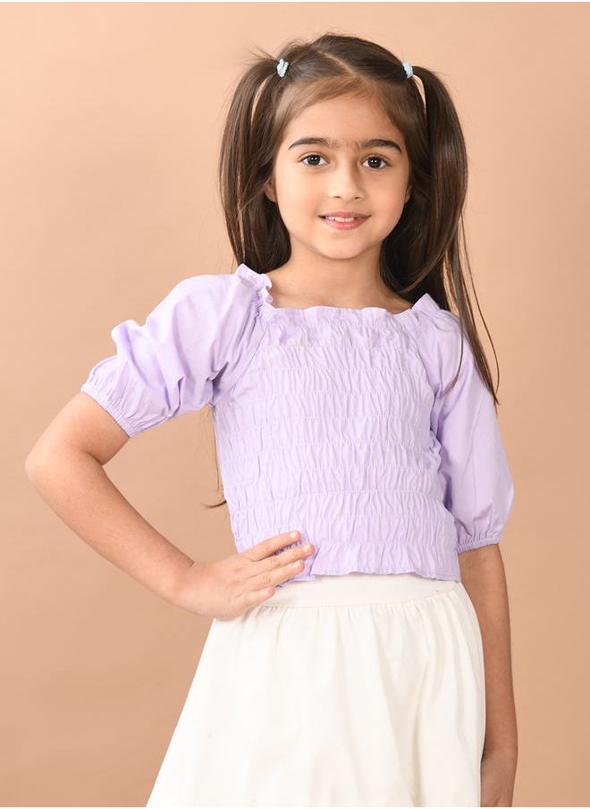 LILPICKS - Square Neck Shirred Crop Top by Styli - Image 1