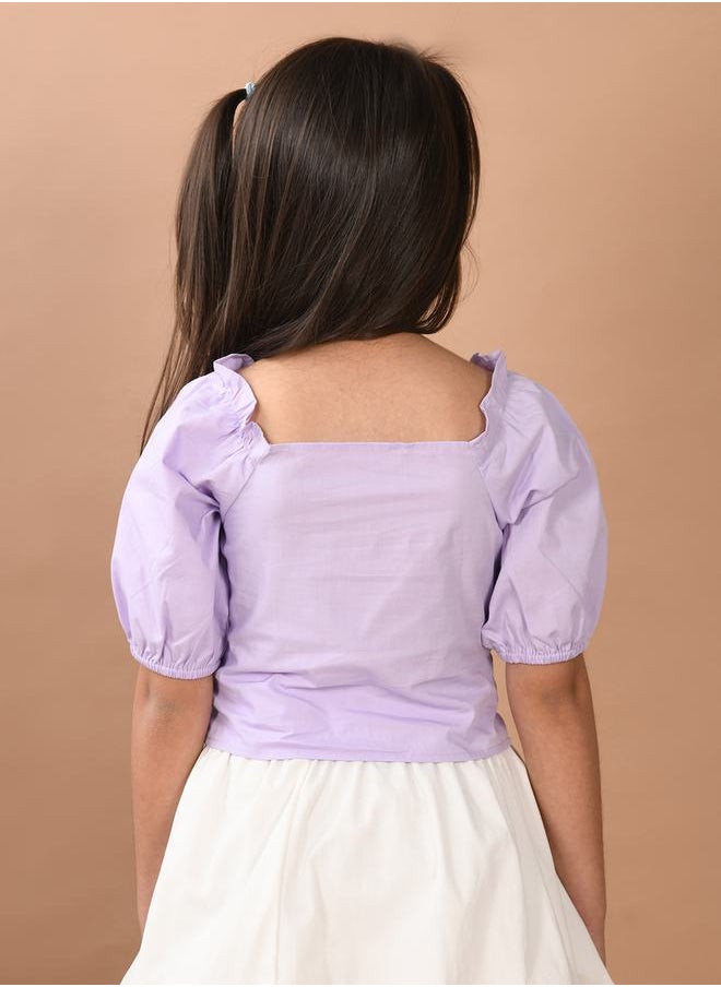LILPICKS - Square Neck Shirred Crop Top by Styli - Image 1