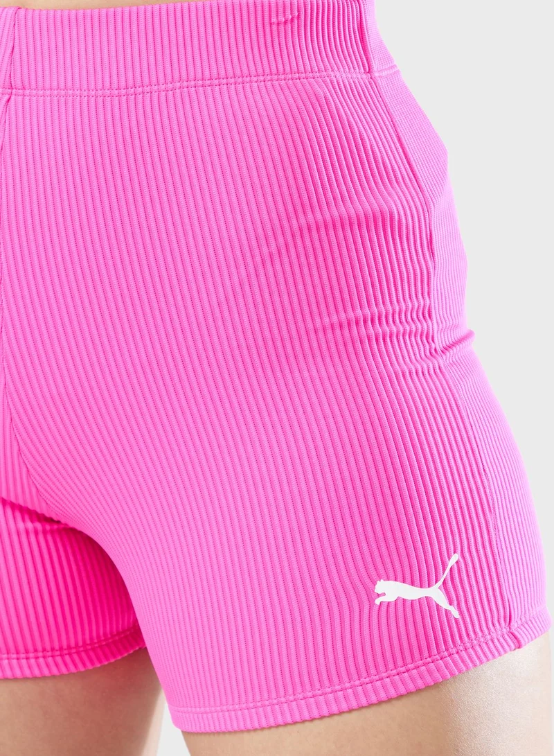 PUMA Logo Ribbed Swim Shorts