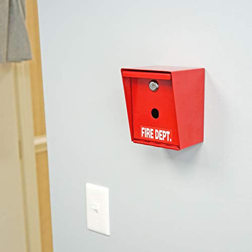 Fairly Odd Treasures Fire Department Lock Box – Red Wall-Mounted Steel Emergency Key Box with 2 Keys, Fire Safe Access Box for Home, Office & First Responders, 4.5" x 4.55" x 5.65" - Image 4