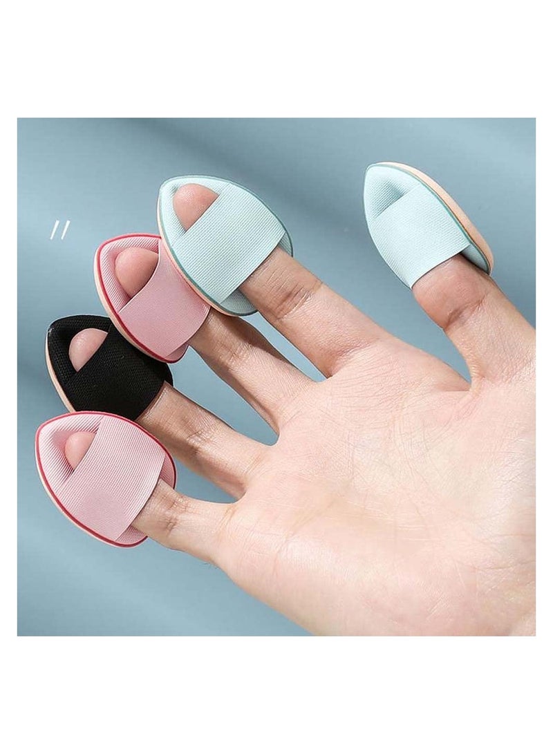 SOLARAE Mini Makeup Puff Sponge, 12 Pieces Wet and Dry Finger Foundation Cotton Pad Makeup Accessories for Girls Women (Black, Pink, Blue) - Image 4