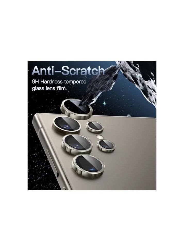 JETech Camera Lens Protector for Samsung Galaxy S24 Ultra, 9H Tempered Glass Metal Individual Ring Cover, Easy Installation Tray, HD Clear, 1 Set (Titanium Gray) - Image 3