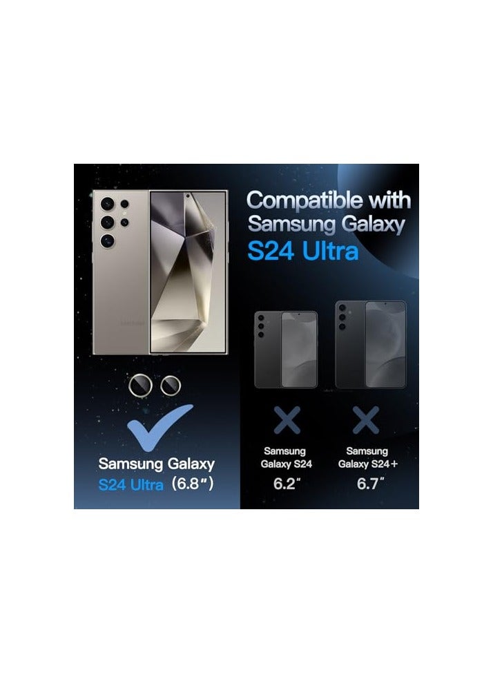 JETech Camera Lens Protector for Samsung Galaxy S24 Ultra, 9H Tempered Glass Metal Individual Ring Cover, Easy Installation Tray, HD Clear, 1 Set (Titanium Gray) - Image 5