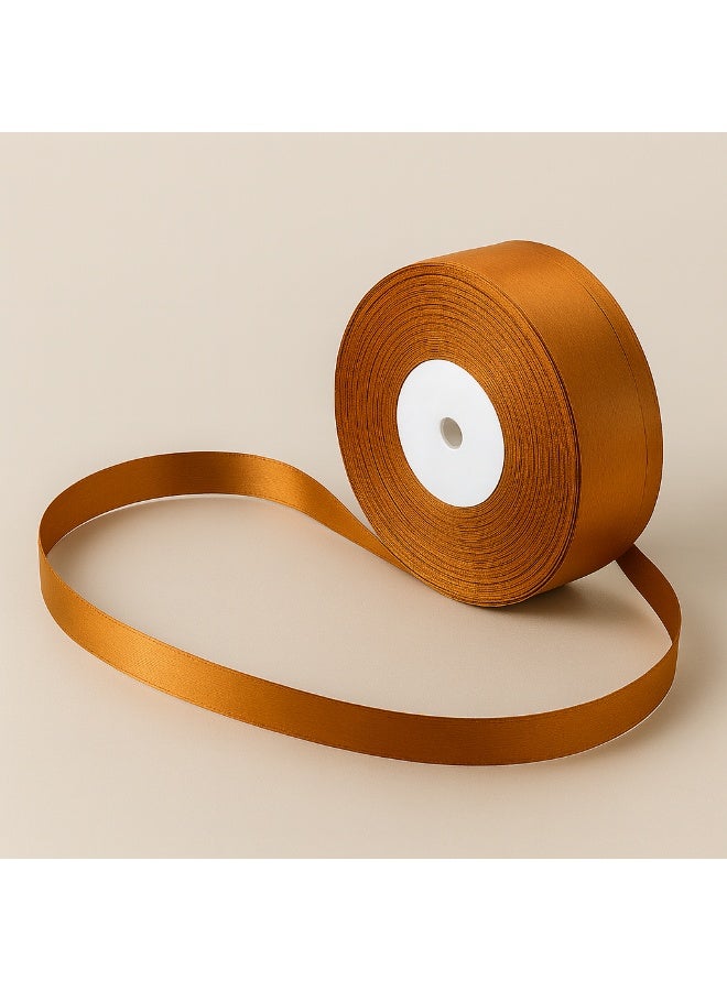 شريط ساتان نحاسي - ١٢ مم × ٢٥ ياردة | شريط زخرفي للحرف اليدوية وتغليف الهدايا