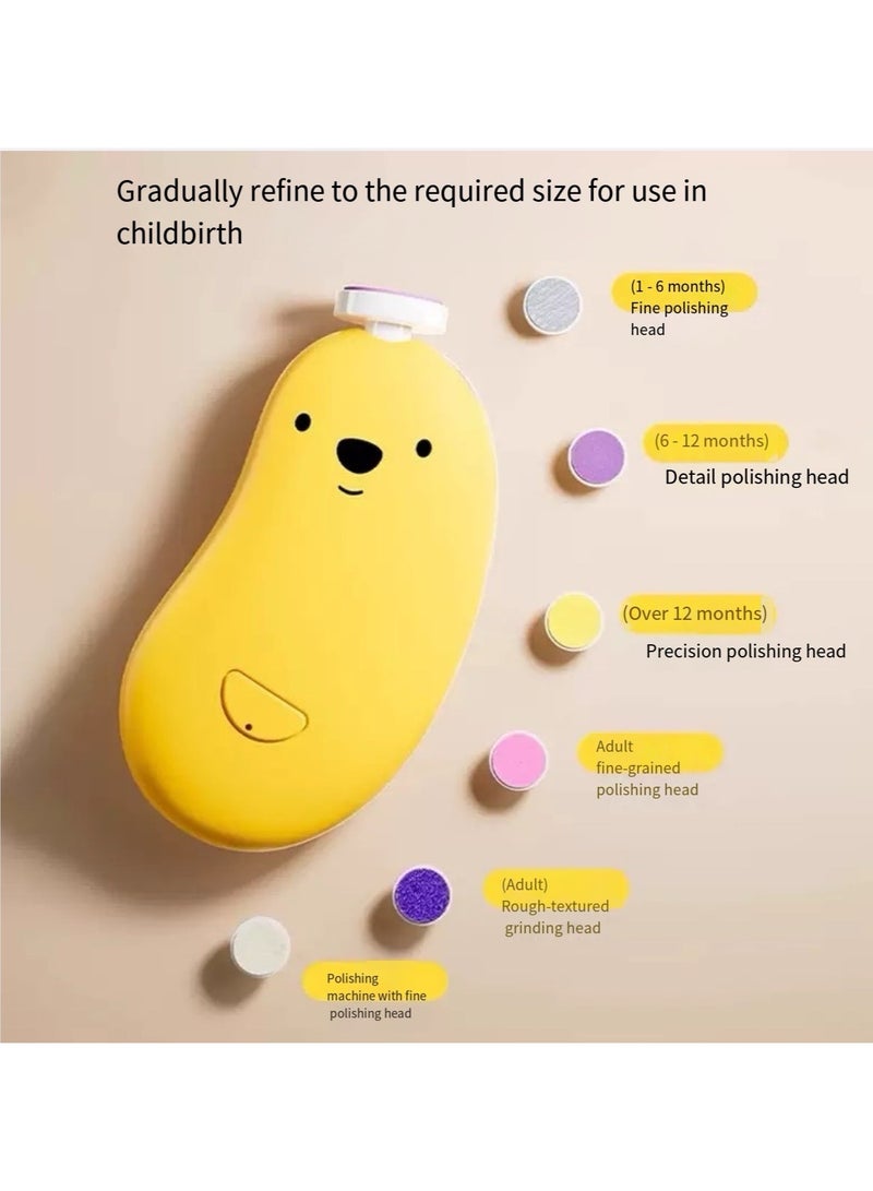 Rechargeable Electric Baby Nail File/Nail Trimmer/Nail Cutter/Nail Clipper With Night Light and 6 Filing Heads for Baby and Adult  - Image 3