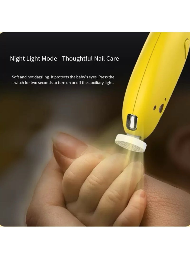 Rechargeable Electric Baby Nail File/Nail Trimmer/Nail Cutter/Nail Clipper With Night Light and 6 Filing Heads for Baby and Adult  - Image 5