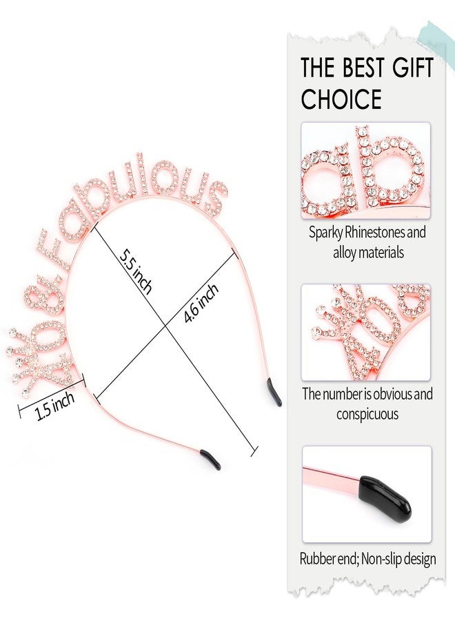 SuPoo Rose Gold 40th Birthday Crown Headband 40th Birthday Decorations Women 40 & Fabulous Birthday Tiara 40 Birthday Gifts for Her 40 Year Old Party Decorations Happy Birthday Hair Accessories - Image 5