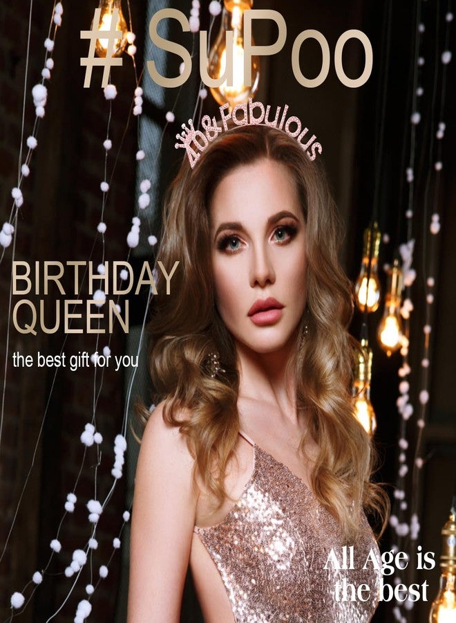 SuPoo Rose Gold 40th Birthday Crown Headband 40th Birthday Decorations Women 40 & Fabulous Birthday Tiara 40 Birthday Gifts for Her 40 Year Old Party Decorations Happy Birthday Hair Accessories - Image 2