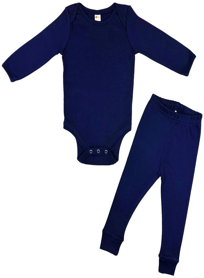 Earth Elements Baby Long Sleeve Layette Set (Bodysuit and Pant) 12-18 Months Navy Blue - Image 1