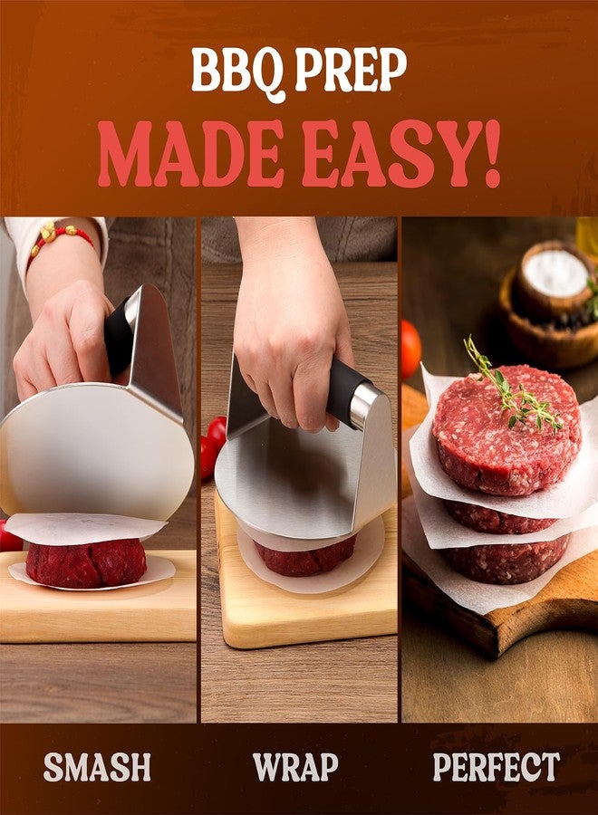 Pisol Smash Burger Press, Hamburger Smasher Tool for Griddle, Stainless Steel Ham Patty Press with Anti-Scald Handle, 5.5" Non Stick Grill Press for Smashburger, Bacon, Ground Beef, Meat, Sausage - Image 5