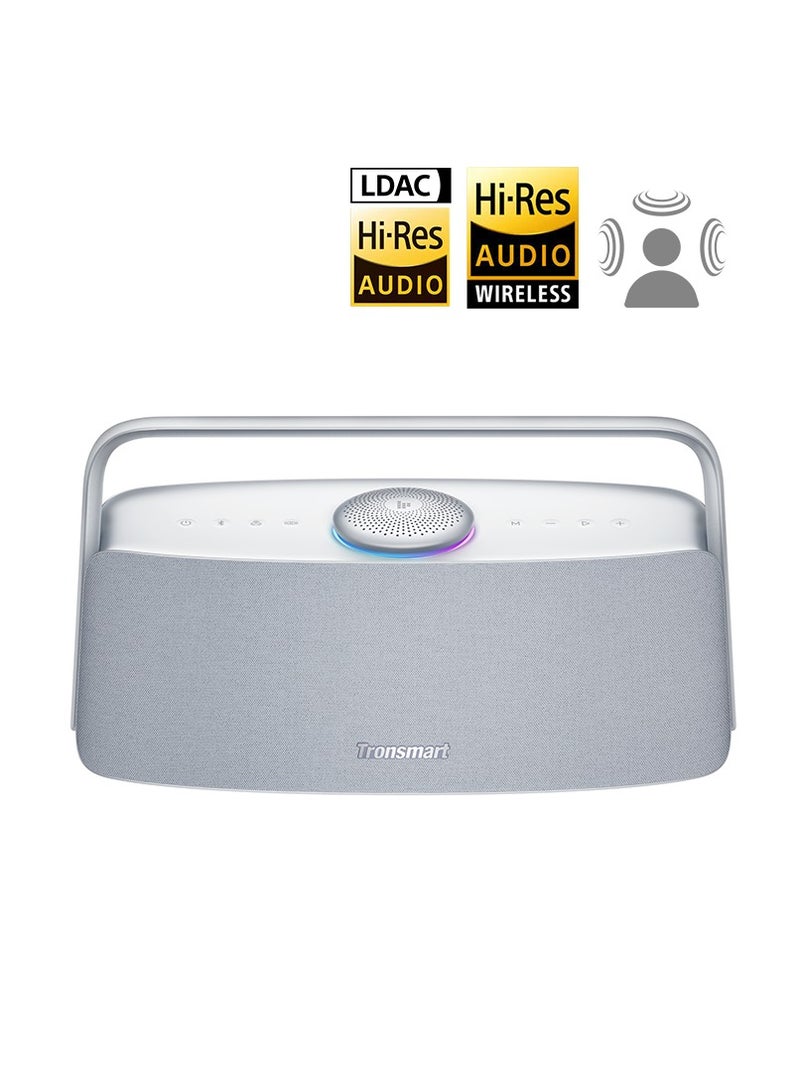 ترونسمارت مكبر صوت ترونسمارت فيتون X30 عالي الدقة بتقنية البلوتوث - مكبر صوت لاسلكي بقوة 80 واط مع تقنية LDAC، وصوت مكاني، ونظام صوتي 2.2.1، وبطارية تدوم 14 ساعة، وصوت جهير عميق، وصوت معزز بتقنية معالجة الإشارات الرقمية (DSP) للمنزل والمكتب والحفلات، مع سطح خارجي من القماش - رمادي - Image 2