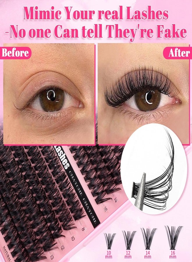 CMAYOME 720PCS Lash Clusters Kit, 10D-60D Volume Wispy Fluffy Lashes, 6 Mixed Density DIY Eyelash Extensions with Bond & Seal, Remover, Tweezers, Brush for Beginners - Image 4